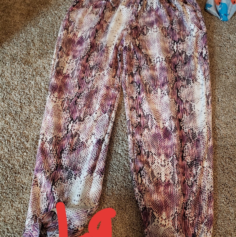 Snake skin print dress pants